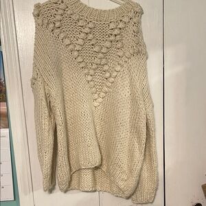 Amaryllis Cream Knit Sweater with Textured Design